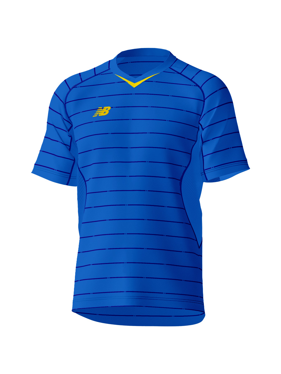 昇華 半袖飾りステッチゲームシャツ ピンボーダー Jmfc0116 オリジナルユニフォーム New Balance Team Order