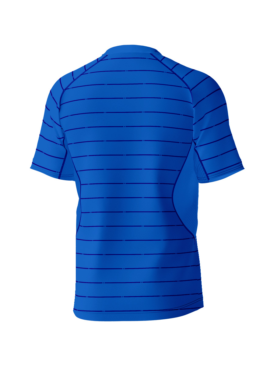 昇華】半袖飾りステッチゲームシャツ/ピンボーダー｜JMFC0116